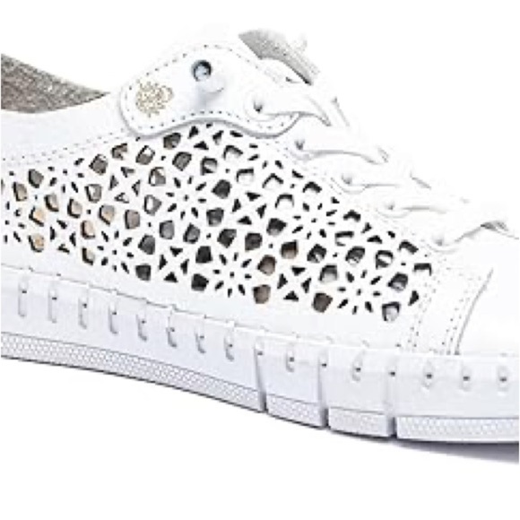 Chic White Perforated Women's Sneakers - Picture 5 of 11